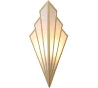 Nordic Modern Bedside Wall Light - Simple Fabric Shade Sconces with Metal Finish, Creative Fan-Shaped Lamps for Living Room, Hallway, Foyer, Oro Color