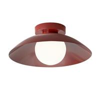 Nordic Modern Ceiling Lighting, Hallway Lights with Glass Shade Cream Finish Ceiling Light, Round Metal Ceiling Lamp Colorful Ceiling Light Fixtures for Entrance Stair Aisle/Red