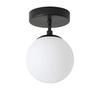 Nordic Modern Globe Ceiling Light 1-Light Entrance Porch Ceiling Lamp Minimalist Ceiling Light Fixtures for Bedroom Foyer Hallway Living Dining Room Kitchen (Black)