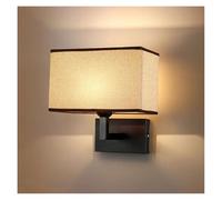 Nordic Modern Hotel Fabric Wall Lamp Creative Chinese Bedroom Bedside Light Stair Sconce Lighting(Linen)