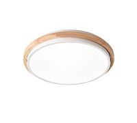 Nordic Modern LED Acrylic Ceiling Lamp Minimalist Wooden Round Shade Living Room Decor Hanging Lighting Ultra-Thin Dimmable Bedroom 24W LED Ceiling Light Study Office Hard-Wired Surface Mounting