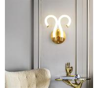 Nordic Modern LED Brass Wall Lamp - Stylish Art Light for Living Room Bedroom Villa Hotel Aisle & Corridor - Elegant Bedside Lighting (Style A)