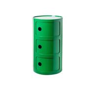 Nordic Modern Nightstand with Drawers & Sliding Door - Round Storage Unit for Bedroom, 2/3/4-Tier Plastic Night Table, Stylish nizer Chest, Green