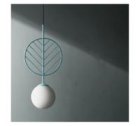 Nordic Modern Pendant Lights Colorful Iron Hanging Lamp for Bedroom Dining Room Kitchen Fixtures Led Glass Ball Hanglamp(B Bule)