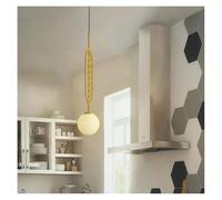 Nordic Modern Pendant Lights Colorful Iron Hanging Lamp for Bedroom Dining Room Kitchen Fixtures Led Glass Ball Hanglamp(C Yellow)