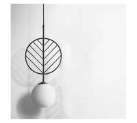 Nordic Modern Pendant Lights Colorful Iron Hanging Lamp for Bedroom Dining Room Kitchen Fixtures Led Glass Ball Hanglamp(B Black)