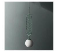 Nordic Modern Pendant Lights Colorful Iron Hanging Lamp for Bedroom Dining Room Kitchen Fixtures Led Glass Ball Hanglamp(C Green)