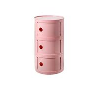 Nordic Modern Pink Bedside Cabinet - 2/3/4 Tier Storage Unit with Drawers & Sliding Door Round Nightstand Table for Bedroom Size: 32x58cm