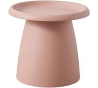 Nordic Modern Round Coffee Table - Small Plastic Mushroom Side Table for Balcony & Living Room, 45x50cm, Pink - Stylish Minimalist Design, Perfect for Home Decor