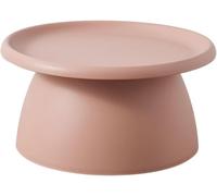 Nordic Modern Round Pedestal Coffee Table - Small Pink Plastic Side Table for Balcony, Living Room & Office (Size: 70x35cm) - Stylish Mushroom Design