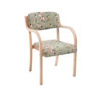 Nordic Modern Solid Wood Upholstered Armchair - Stackable Desk Side Visitor Reception & Study Chair for Living Room Bedroom Kitchen & Office Lounge Furniture