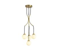 Nordic Modern Stairs Sputnik Chandelier Bronze Spiral Glass Ball Light Fixture Mid Century Creative Decoration Pendant Lighting for Bedroom Bar 4 Lights
