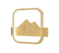 Nordic Modern Wall Lamp Creative Geometric Wall Lighting Indoor LED Wall Lighting Fixture Wood Grain Metal Wall Sconce Bedroom Hallway Wall Lamps for Bedside(Square) (Square)