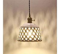 Nordic Modern White Ceramic Pendant Japanese Restaurant Ceiling Light Fixture E27 Art Chandelier for Kitchen Island, Dining Room, and Hallway