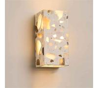 Nordic Natural Stone Square Wall Sconce, Indoor Vintage Farmhouse Bedroom, LED Marble Wall Light for Bedroom Foyer Kitchen Entryway Porch Farmhouse