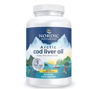 Nordic Naturals Arctic Cod Liver Oil Capsules HIgh Strength, 750mg Omega 3 Fish Oil Capsules with EPA and DHA, 180 Softgels, Lemon Flavour, Soy Free, Gluten Free