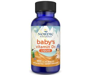 Nordic Naturals, Baby's Vitamin D3, 400IU, Cholecalciferol from Lanolin, Vitamin D Drops, 22ml, Gluten Free, Soy Free, Non-GMO