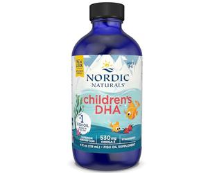 Nordic Naturals, Children's DHA, 530mg Omega-3 from Cod Liver Oil, Strawberry Flavour, with EPA and DHA, 119ml, Soy Free, Gluten Free, Non-GMO