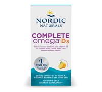 Nordic Naturals Complete Omega + Vitamin D3 Heart & Brain Support 565mg Lemon Softgels Flavour - 120 Softgels