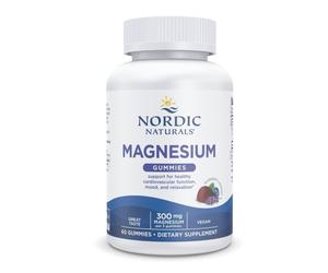 Nordic Naturals Magnesium Gummies for Adults Blueberry Lavender Flavor - 60 Gummies - Vegan Magnesium Supplement for Mind Mood and Cardiovascu