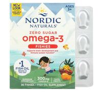 Nordic Naturals Nordic Omega-3 Fishies, 300mg Yummy Tutti Frutti Taste 36 Fishies, 36 Capsules
