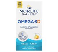 Nordic Naturals Omega-3d 690mg Lemon Softgels 60 Softgels