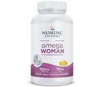 Nordic Naturals, Omega Woman, 500mg Omega-3, with Evening Primrose Oil, Highly Dosed, Lemon Flavour, 120 Softgels, Soy-Free, Gluten-Free, Non-GMO