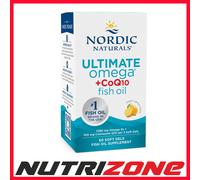 Nordic Naturals Ultimate Omega + CoQ10 1280mg Fish Oil, Lemon - 60 softgels