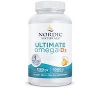 Nordic Naturals Ultimate Omega-D3 Fish Oil Supplements - 120 Softgels | A Daily Dose of Two Lemon Flavour Softgels Gives 1280mg Of Omega-3 And 25mcg Of Vitamin D3, With No Fishy Aftertaste