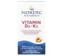 Nordic Naturals, Vitamin D3 + K2, Great Orange, 60 Soft Gels
