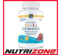 Nordic Naturals Vitamin D3+K2 Gummies, Pomegranate, 60 gummies