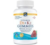 Nordic Naturals Vitamin D3+K2 Gummies, Pomegranate, 60 gummies