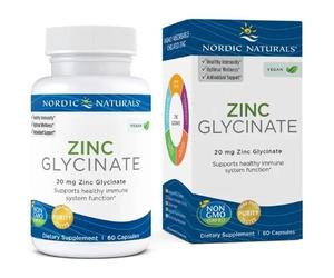 Nordic Naturals Zinc Glycinate 20mg Capsules 60 Capsules