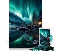 Nordic Nature at Night Jigsaw Puzzles for Adults 1000 Piece Mind Puzzle Slow Enjoy Image Assembly Perfect Present (38x26cm)