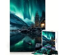Nordic Nature at Night Jigsaw Puzzles for Adults 1000 Piece Mind Puzzle Slow Enjoy Image Assembly Perfect Present (38x26cm)
