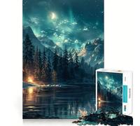 Nordic Nature Aurora Jigsaw Puzzle for Adults 1000 Pieces Boost Recall Leisure Fun Accurate Edge Lovely Present (50x75cm)