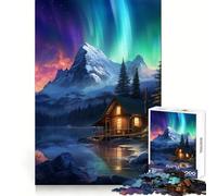 Nordic Nature Aurora Night 1000 Pieces Jigsaws Adults Puzzles Gifts Boost Memory Mental Relax Premium Cut Warm Surprise (50x75cm)