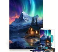 Nordic Nature Aurora Night Jigsaw Puzzles 1000 Piece for Teenagers Cognitive Toy Calm Pastime Premium Edge Santa Wish List (38x52cm)
