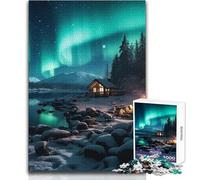 Nordic Northern Lights 1000 Piece Jigsaw Puzzles for Adults Interactive Cognitive Skill Game Unique Memorable Present Idea Size 50x75cm