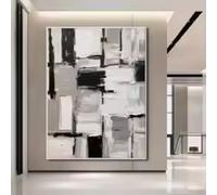 Nordic Oil Painting Canvas wall art Abstract Texture Black and White Art Living Room Picture Wall Decor 80x120cm Frameless