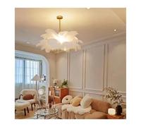 Nordic Ostrich Feather Chandelier Creative Led Pendant Home Decor Hanging Light Fixture Modern White Pendant Light for Dining Living Room Bedroom