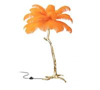 Nordic Ostrich Feather Floor Lamp - 3 Color Light Switch d Resin Body Tall Standing Bedside Lamp for Home Office Decor Khaki 47x32in - Elegant Lighting Solution