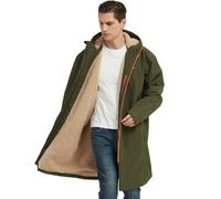 NORDIC OUTLAND Waterproof Winter Coat, Sherpa Lined Hooded Parka, Windproof Change Robe with 7 Pockets, Long Sleeve