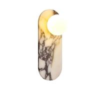 Nordic Oval Stone Wall Lamp - Modern 2-Light Glass Globe Sconce, Natural Marble Fixture for Dining Room, Bedroom & Stairs - Elegant Home Decor Lighting