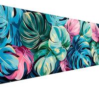 Nordic Paint by Numbers for Adults Leaf Paint by Numbers on Clear Symbols and Colored Canvas with 3 Brushes and Acrylic Pigment Drawing Art Crafts Kits for Children, Home Wall Decor 40x80cm b-518