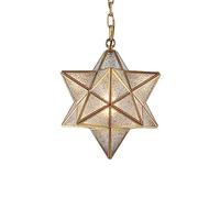 Nordic Pendant Lamp Clear Glass Polygon Drop Lights Copper Edging Spotlight Hanging Lamp Kitchen Island Light Fixture, Chandelier for Bedroom Study Room Ceiling Light