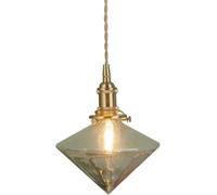 Nordic Pendant Light Fixture - Creative Copper Glass Diamond Chaner, Modern E27 Hanging Lamp for Bedroom, Bar, Living Room - Stylish Ceiling Lighting Decoration