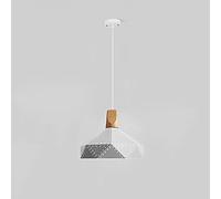 Nordic Pendant Light - Minimalist Retro Industrial Ceiling Lamp for Kitchen Island, Bar, Restaurant - Single Head Creative Chaner Fixture (White)