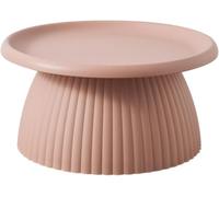 Nordic Pink Round Coffee Table - Modern Mini Side Table for Balcony, Living Room & Office - Stylish Plastic Mushroom Design (Size: 70x35cm)