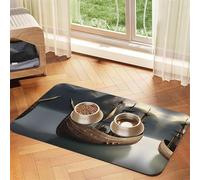 Nordic Pirate Shipprint Pet Absorbent Leather Tablecloth,Wipe Clean Quick Dry,Food Mat For Small Animals